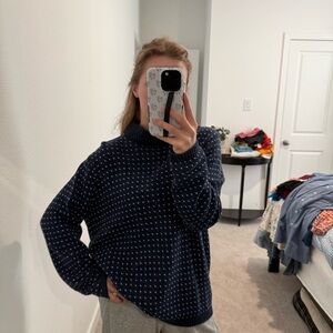 Karen Scott Navy Blue Cowl Neck Sweater